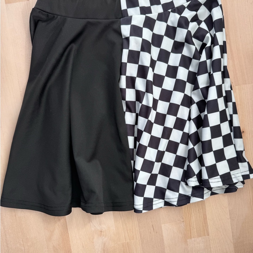 Black and White Checkered Skirt
